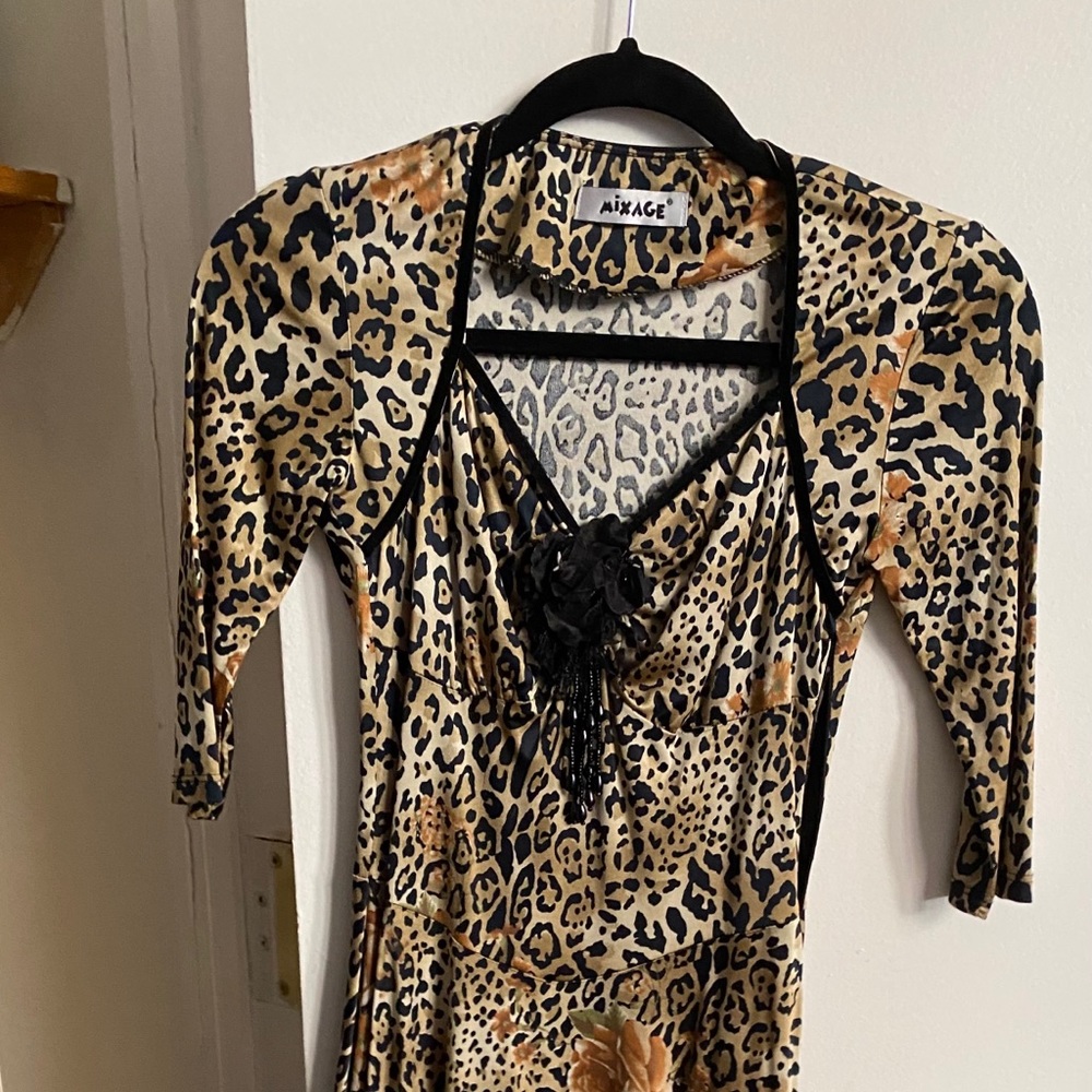 Vintage Looking European Leopard Dress XS